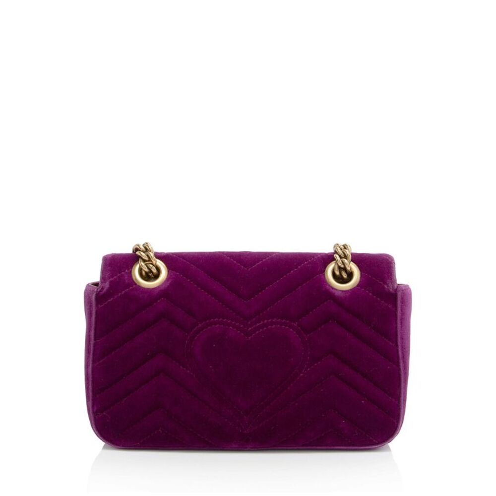 Gucci Matelasse Velvet GG Marmont Mini Flap  Bag - Picture 3 of 15